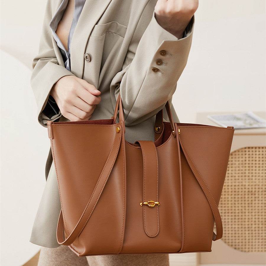 Stylish High-Grade Cowhide Totes - Large Capacity Evening Bag for Women - Buy Center