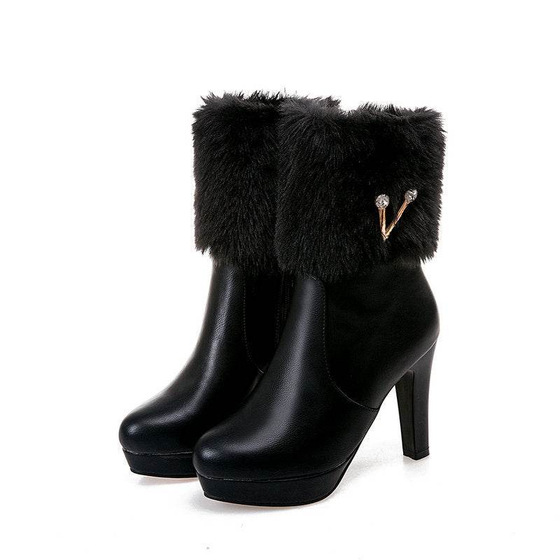 Chunky Heel Short Boots for Women - Stylish Autumn & Winter Booties - Buy Center
