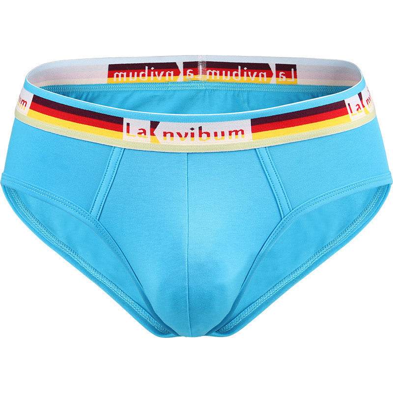 Rainbow Rubber Band Cotton Briefs - Stylish Mid Waist, Solid Colors - Buy Center