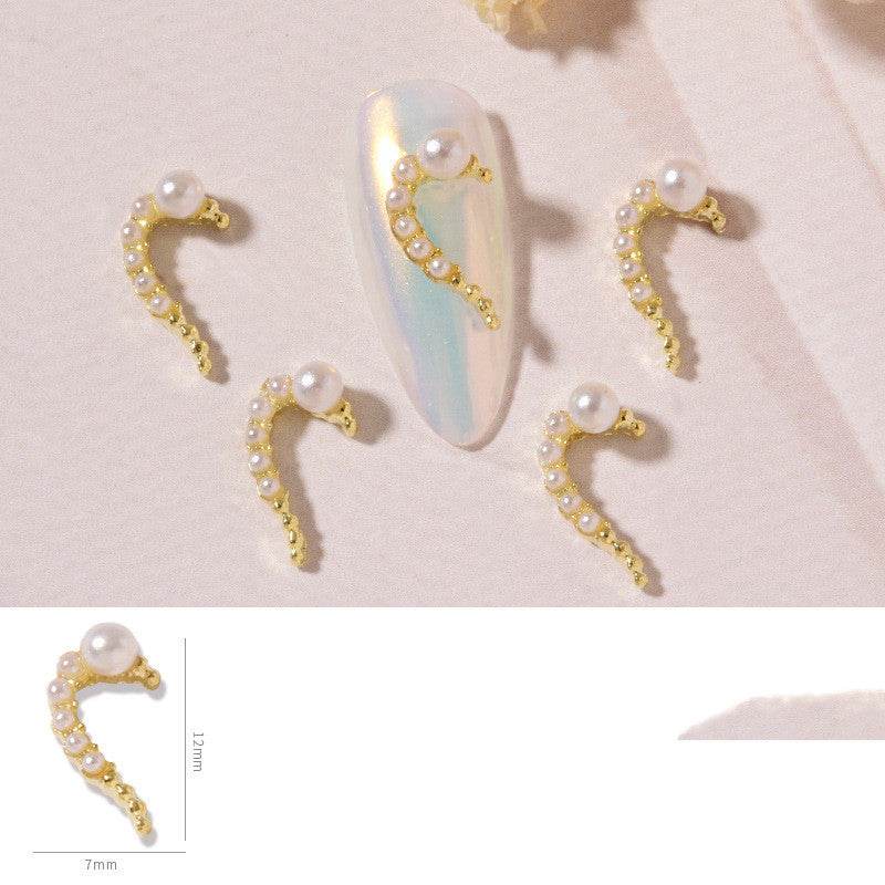 Love Heart Alloy Nail Art Decorations - Rhinestone Jewelry Set 2025 - Buy Center