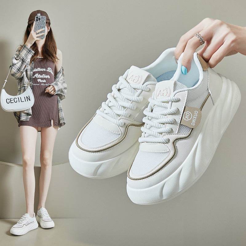 Height Increasing Breathable Sports Shoes for Women - Trendy Mid Heel - Buy Center