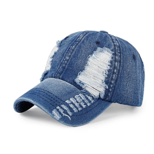All-Match Ripped Denim Baseball Cap - Trendy Sun Protection & Style 2025 - Buy Center