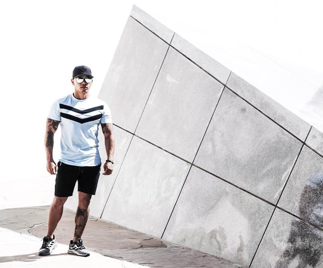 Buycenter Striped Sports Workout T-Shirt - Comfortable Cotton Fit - Buy Center