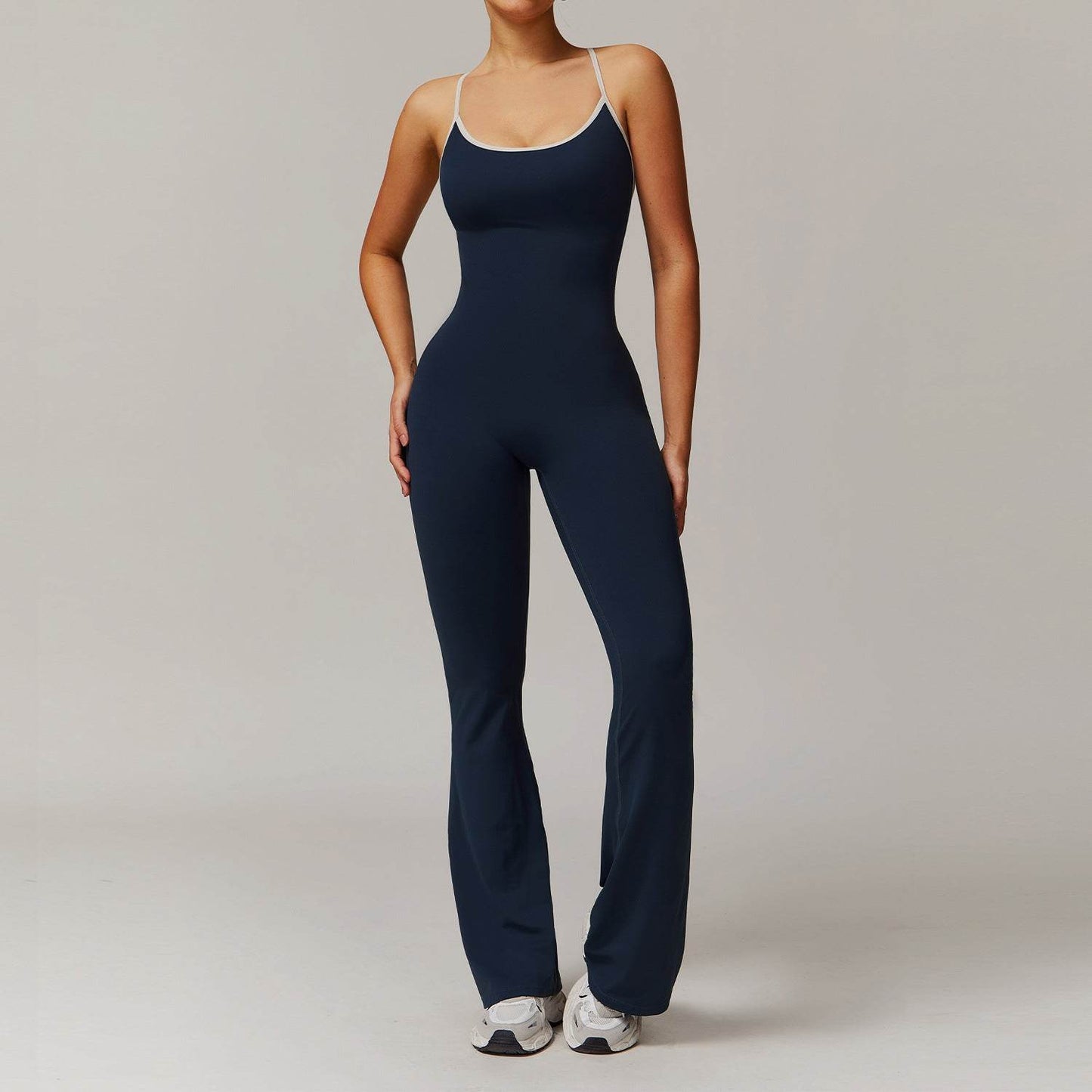 Solid Beauty Long Pants Jumpsuit - Stylish Breathable Bodysuit for Women - Buy Center