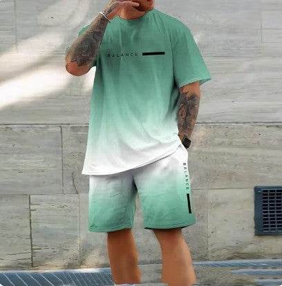 Casual Sports Short Sleeve Set for Men - Lightweight & Breathable Summer Comfort - Buy Center