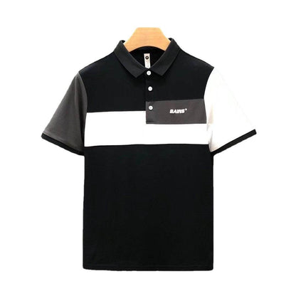Trend Stitching Contrast Color Polo Shirt - Stylish Men's Fitted Design - Buy Center