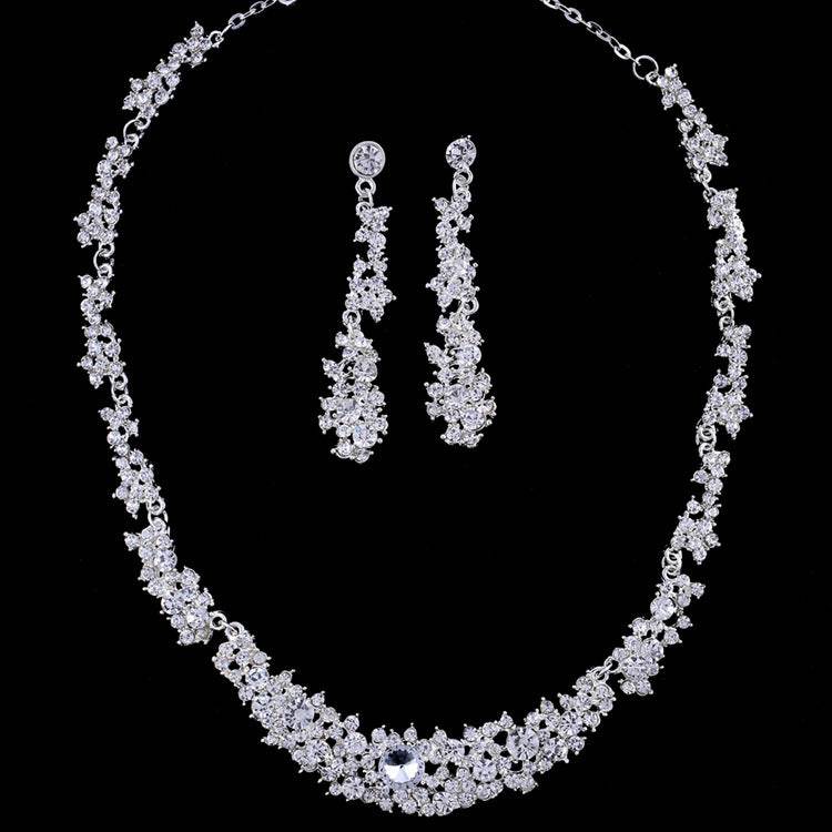 Elegant Bridal Jewelry Set - Diamond Pendant Necklace & Earrings for Weddings - Buy Center