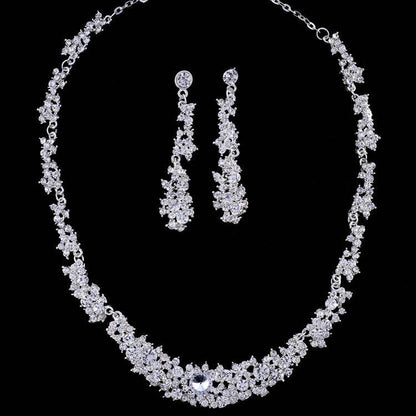 Elegant Bridal Jewelry Set - Diamond Pendant Necklace & Earrings for Weddings - Buy Center