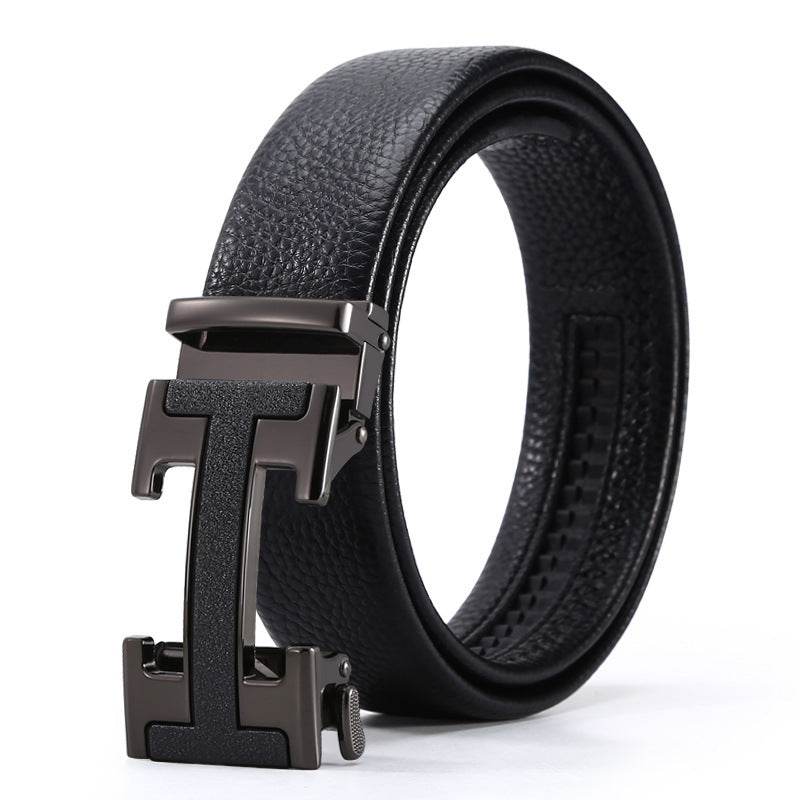 Men's Automatic Leather Buckle Belt - Premium Stylish Business Accessory - Buy Center