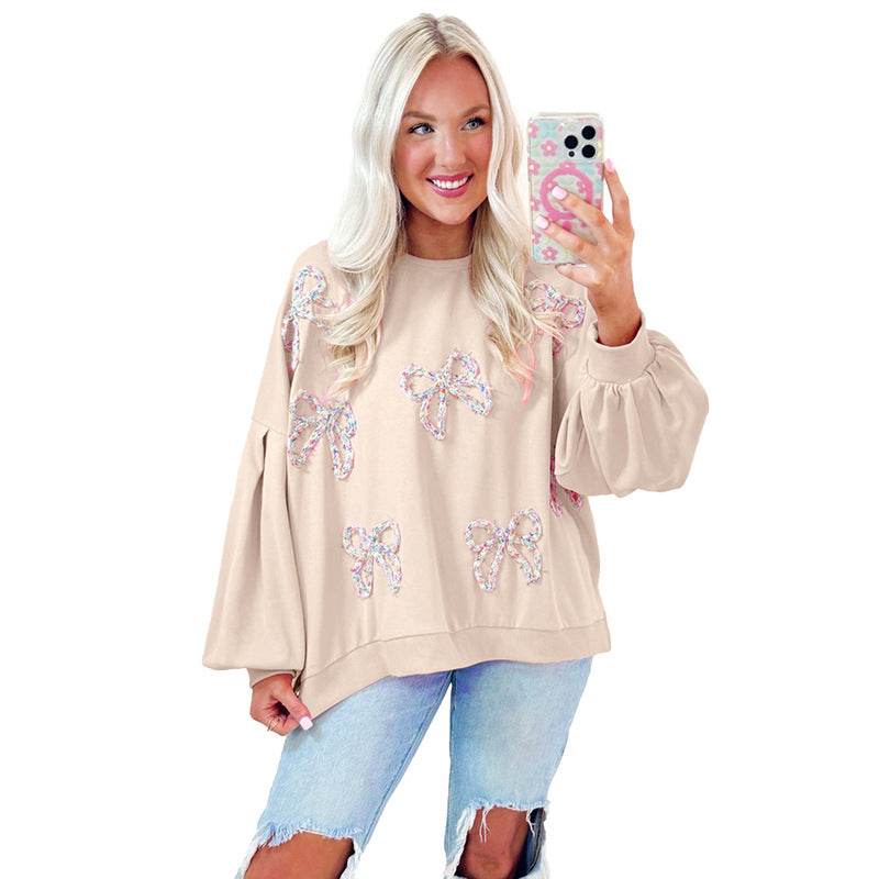 Winter Loose Crew Neck Pullover Sweatshirt - Trendy Lantern Sleeve Style - Buy Center