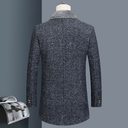 Men's Woolen Coat - Stylish Lapel Design for Autumn & Winter Warmth - Buy Center