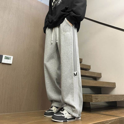Fashion Brand Loose Casual Sweatpants - Black & Gray Stripes Style - Buy Center