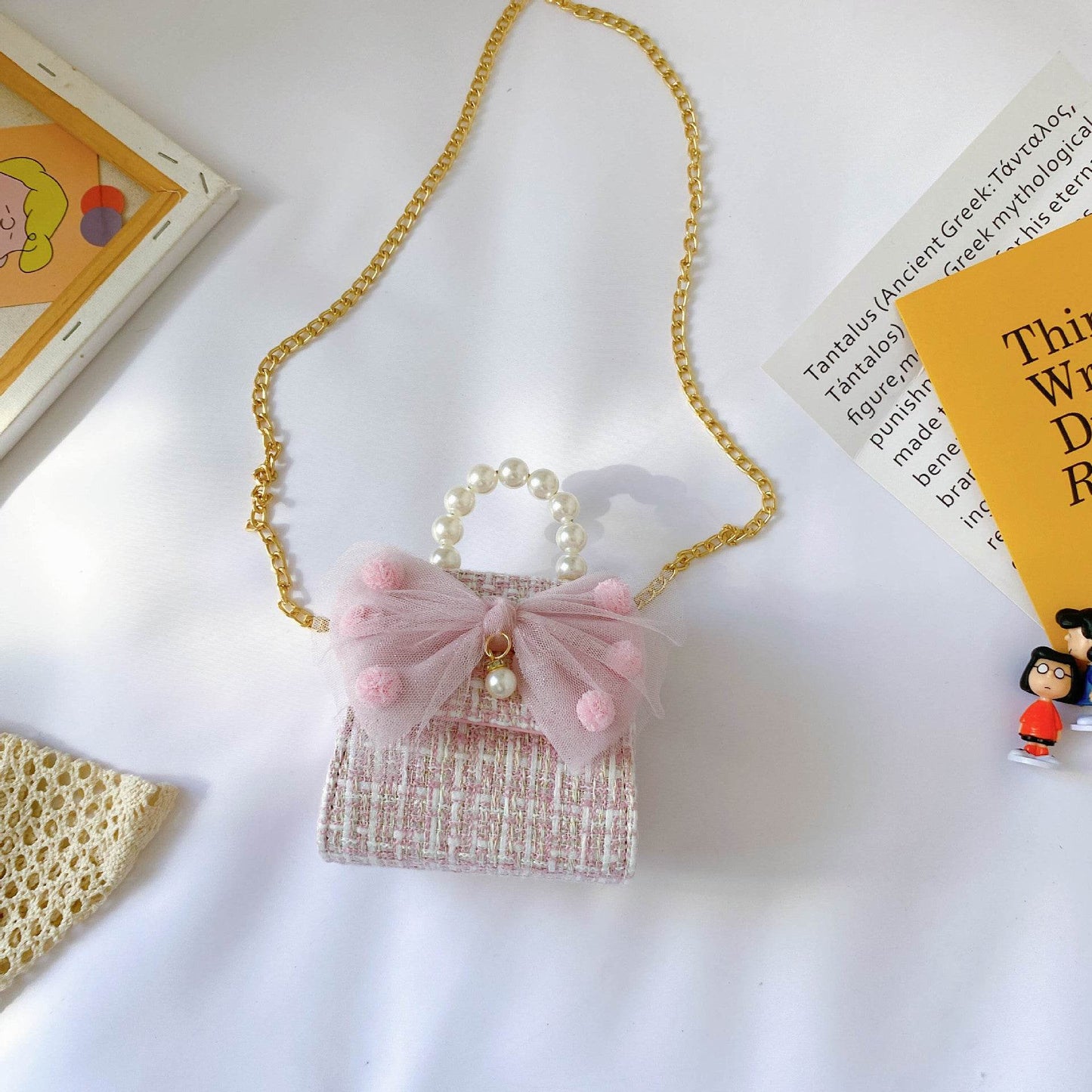 Pearl Handbag for Kids - Stylish Soft Woolen Messenger Bag 2025 - Buy Center