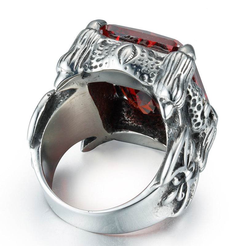 Stylish Titanium Steel Men's Zircon Ring - Trendy Geometric Design 2025 - Buy Center