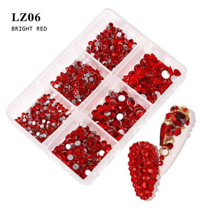 Nail Art Flat Rhinestone Set - Mixed Color Glitters for Stunning Manicures - Buy Center