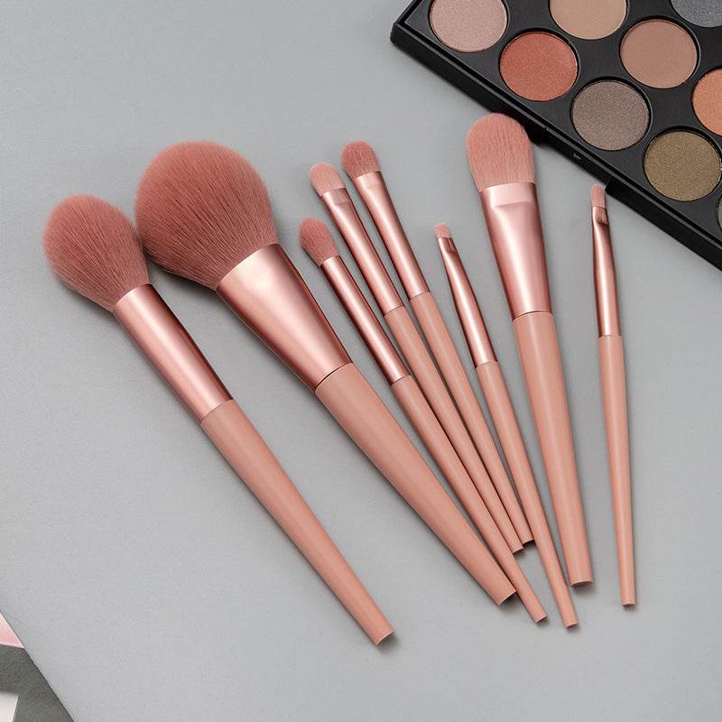 8-Piece Makeup Brush Set - Soft Fibers for Flawless Application & Portability - Buy Center
