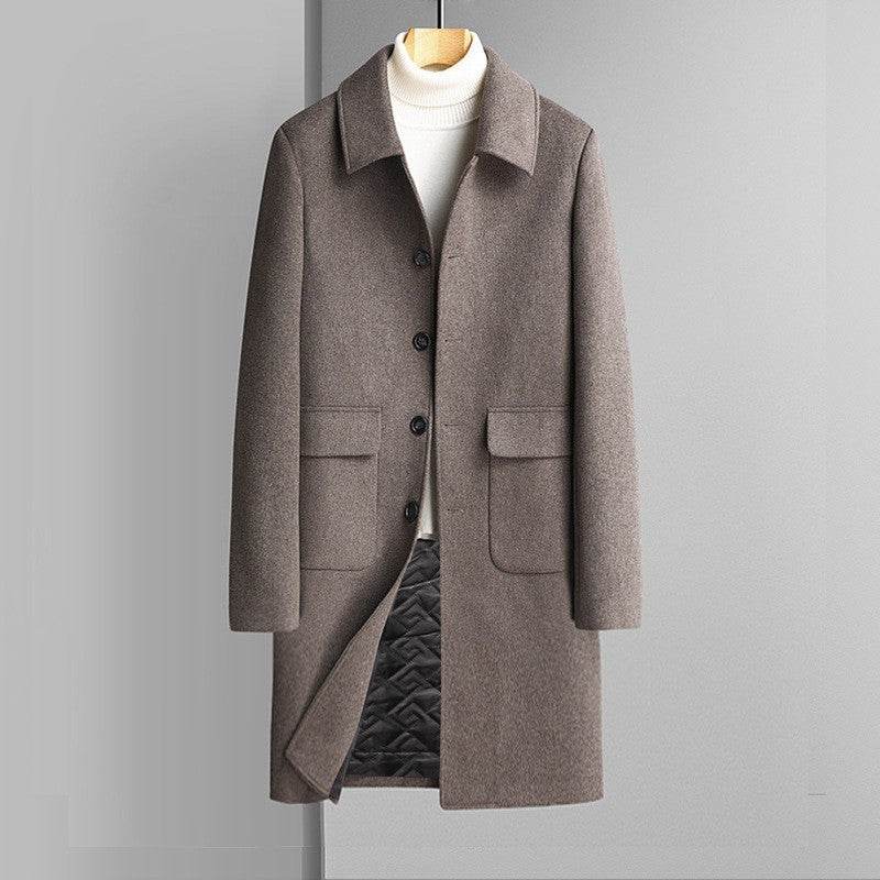 Korean Style Woolen Coat for Winter - Thick Velvet & Casual Elegance - Buy Center