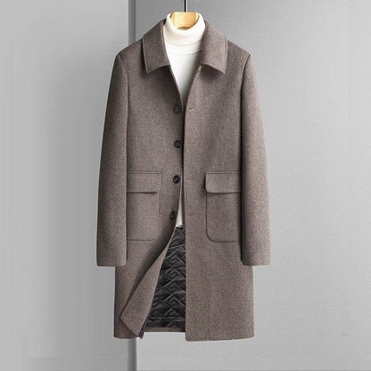 Korean Style Woolen Coat for Winter - Thick Velvet & Casual Elegance - Buy Center