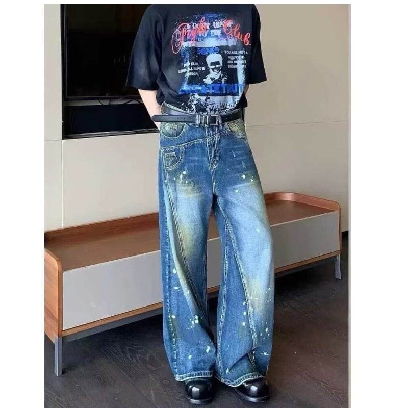 Retro Deconstruction Stitching Jeans - Stylish Mid Waist Pants for All - Buy Center