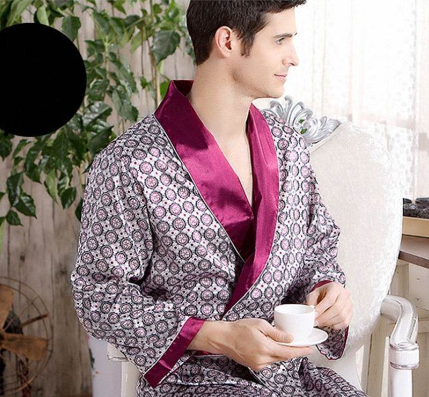 Men's Silk Nightgown - Premium Comfortable Sleepwear for Summer Leisure - Buy Center