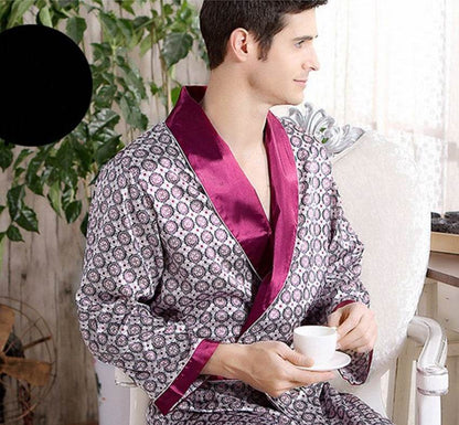 Men's Silk Nightgown - Premium Comfortable Sleepwear for Summer Leisure - Buy Center