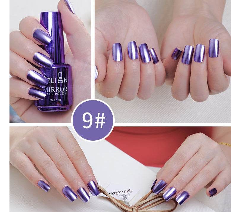 12-Color Mirror Nail Polish - Dazzling Metallic Shine for Fashionistas - Buy Center