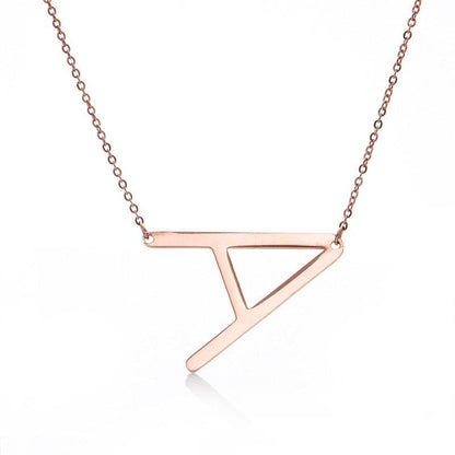 Fabulous Rose Gold Initial Letter Pendant Necklace - Premium K-Gold Design - Buy Center