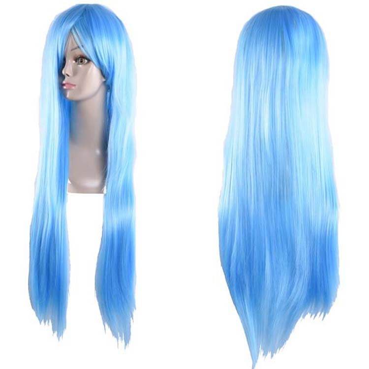 Long Straight Anime Wig - 80cm Human Hair, Heat-Resistant, Stylish Look - Buy Center