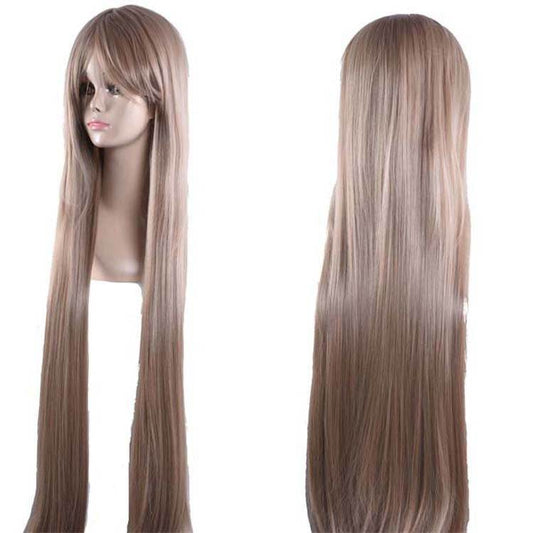 Long Straight Anime Wig - 80cm Human Hair, Heat-Resistant, Stylish Look - Buy Center