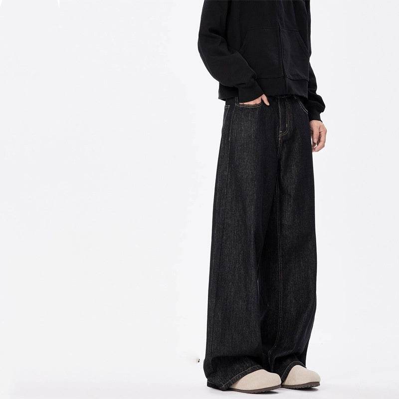Wear-Resistant Loose Straight-Leg Jeans - Casual Wide-Leg Style - Buy Center