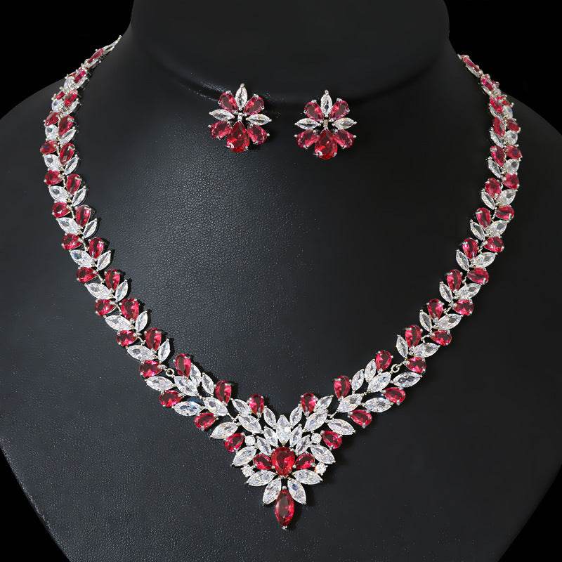 Buy Center Korean Bride Jewelry Set - Elegant Necklace & Earrings Collection - Buy Center