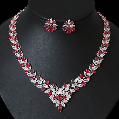 Buy Center Korean Bride Jewelry Set - Elegant Necklace & Earrings Collection - Buy Center