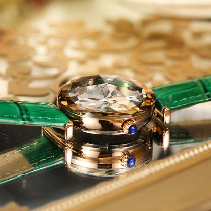 Buy Center Women's Spire Dial Cut Mirror Strap Watch - Quartz Movement - Buy Center