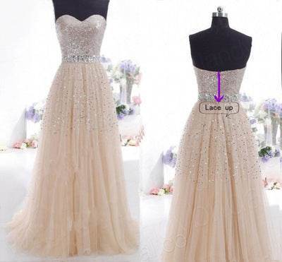 Buycenter Sexy Evening Dress - Backless Sequins & Gauze for Chic Style - Buy Center