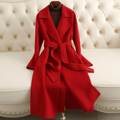 Slim Fit Cashmere Coat - Elegant Over-The-Knee Style in Multiple Colors - Buy Center