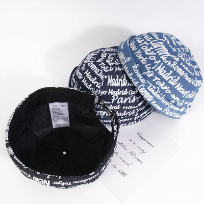 English Graffiti Landlord Hat - Stylish Cotton Beret in 3 Colors - Buy Center
