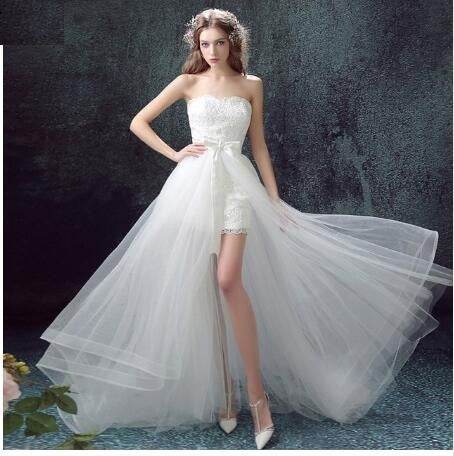 Sexy Mermaid Lace Wedding Dress - Detachable Skirt & Short Design - Buy Center