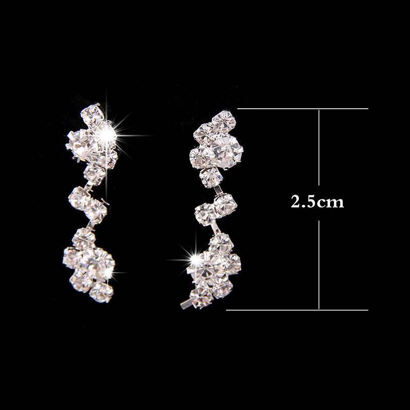 Simple Rhinestone Bridal Necklace & Earring Set - Elegant Wedding Jewelry - Buy Center