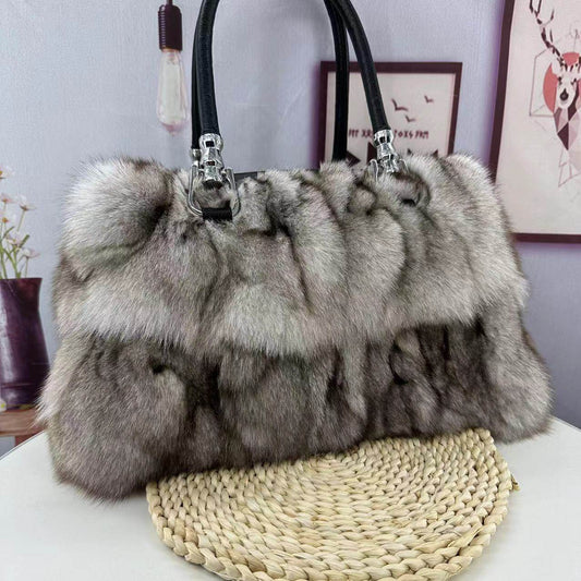 Buycenter Fox Fur Tote Bag for Women - Stylish Autumn & Winter Accessory - Buy Center
