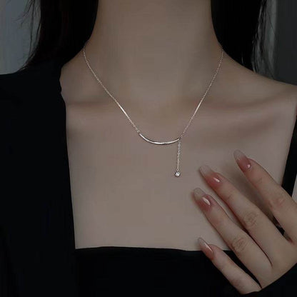 Buycenter Sterling Silver Necklace - Elegant Smile Tassel Design - Buy Center