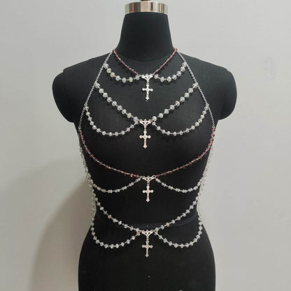 Multi-Layer Necklace & Bracelet Set - Elegant Stainless Steel Love Pendant - Buy Center