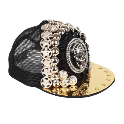 Handmade Skull Leopard Rivet Baseball Cap - Adjustable Unisex Fashion - Buy Center