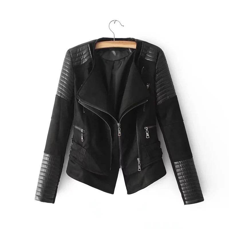 Buycenter Cropped Leather Jacket - Stylish European Design, Imitation Leather - Buy Center