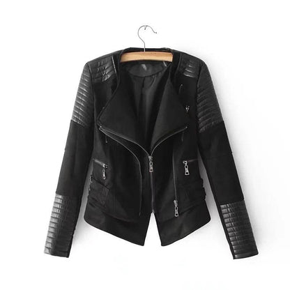 Buycenter Cropped Leather Jacket - Stylish European Design, Imitation Leather - Buy Center