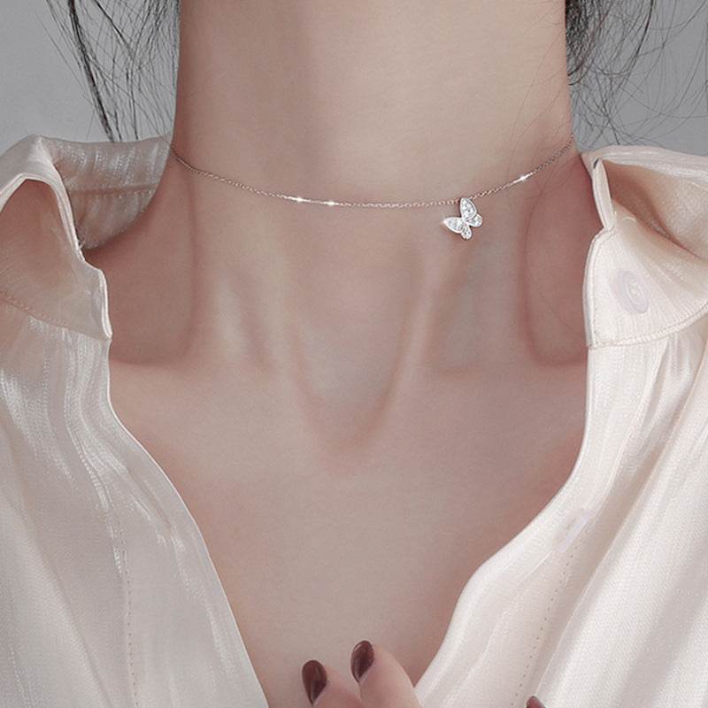 High-Grade S925 Sterling Silver Butterfly Necklace - Elegant Women's Jewelry - Buy Center
