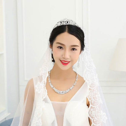 Elegant Bridal Jewelry Set - Diamond Pendant Necklace & Earrings for Weddings - Buy Center