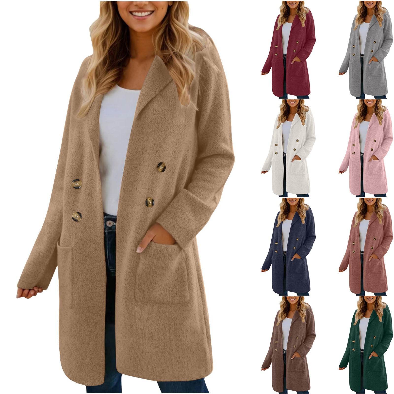 Buycenter Women's Mid-Length Woolen Coat Jacket - All-Match Fashionable Style - Buy Center