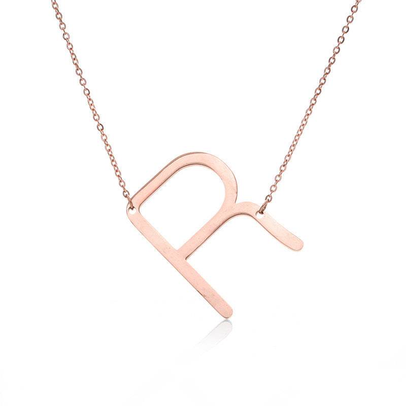 Fabulous Rose Gold Initial Letter Pendant Necklace - Premium K-Gold Design - Buy Center