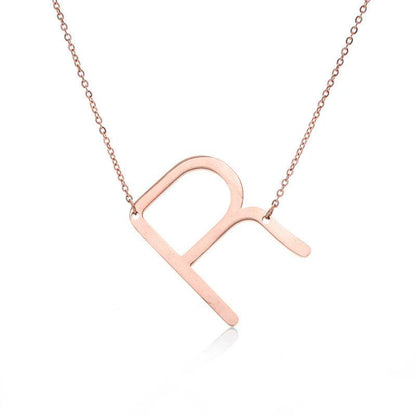 Fabulous Rose Gold Initial Letter Pendant Necklace - Premium K-Gold Design - Buy Center