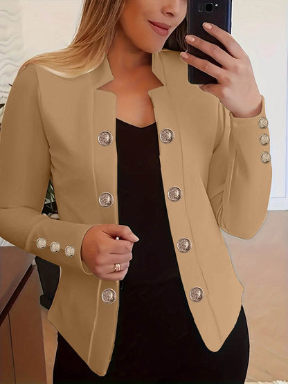 Buycenter Women's Fashion Blazer - Cuff Button Small Suit in Multiple Colors - Buy Center